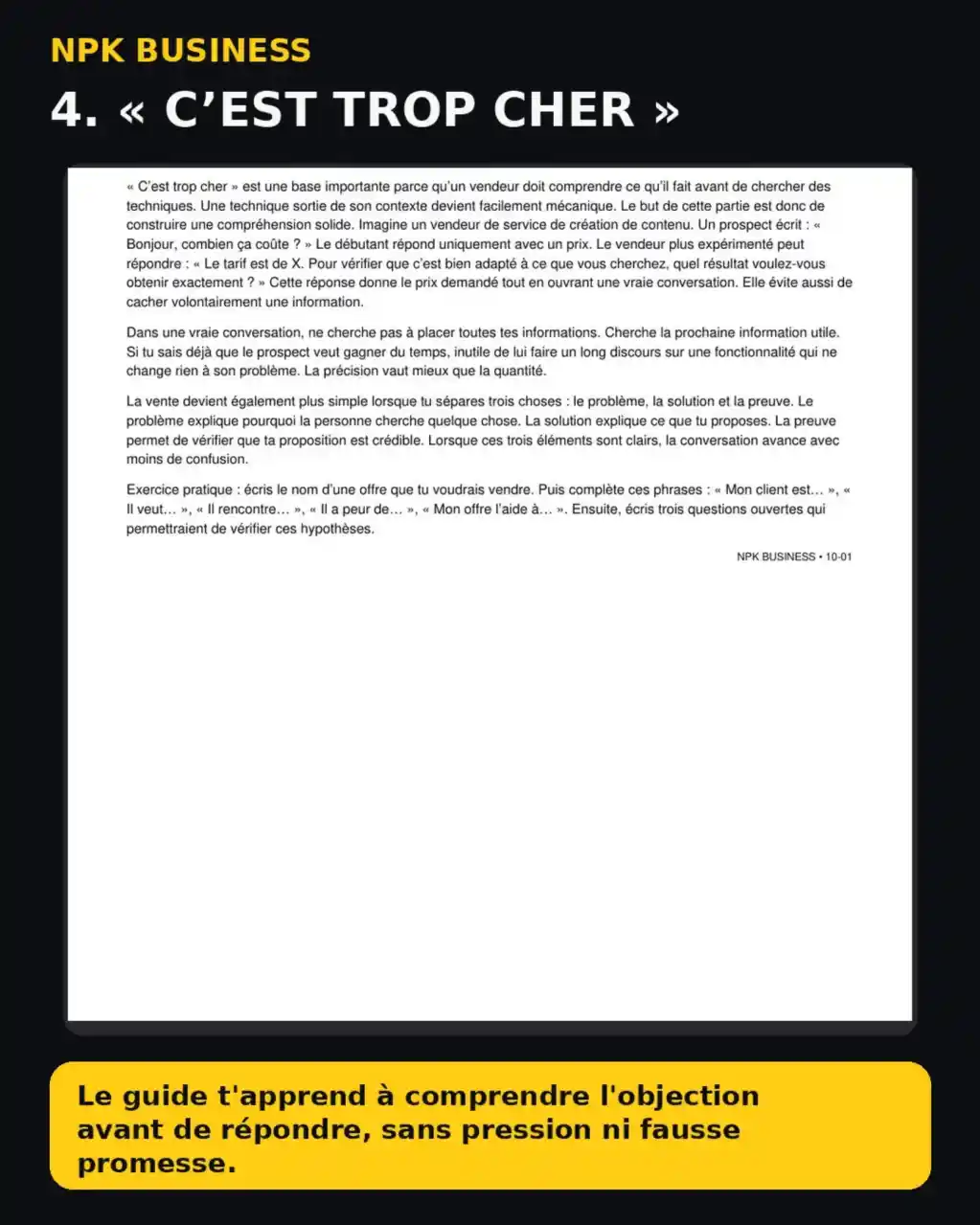Vignette 3 : Livre de vente closing et persuasion
